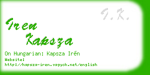 iren kapsza business card