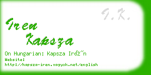 iren kapsza business card